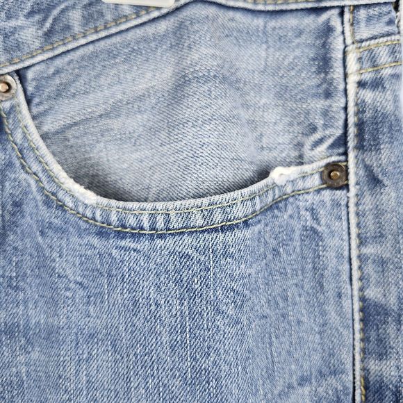 Levis 514 Jeans Blue Denim Straight Med Wash Casual Work Distressed Mens 38x30 - Picture 4 of 16